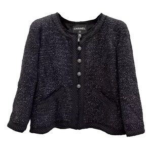 Chanel Jacket - dark navy - textured wool - FR48